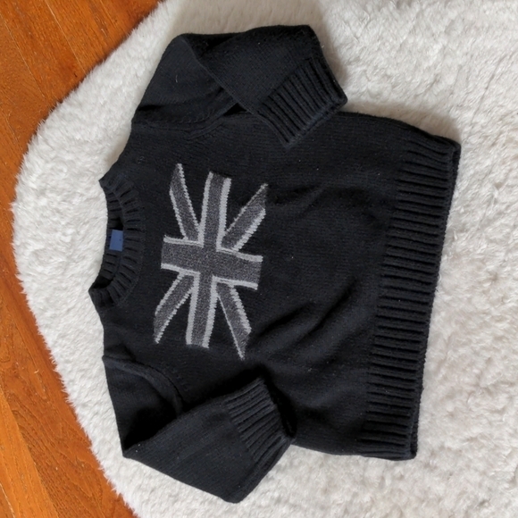 𝅺baby GAP Union Jack knit pullover sweater British English 18-24 mos - Picture 1 of 5